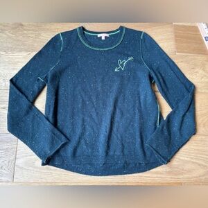 Lisa Todd heart stitched crew neck sweater